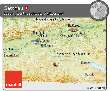 Physical Panoramic Map of Gettnau
