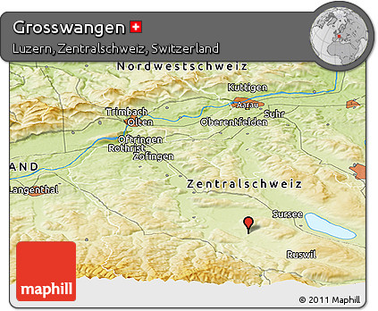 Physical Panoramic Map of Grosswangen
