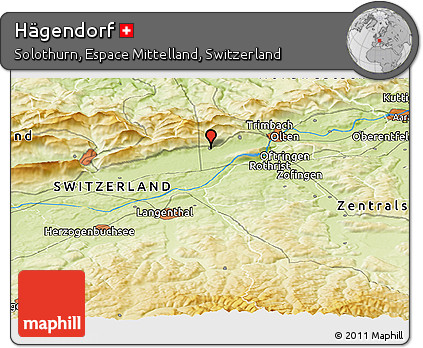 Physical Panoramic Map of Hägendorf