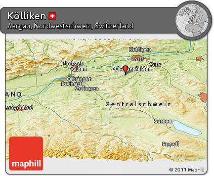 Physical Panoramic Map of Kölliken