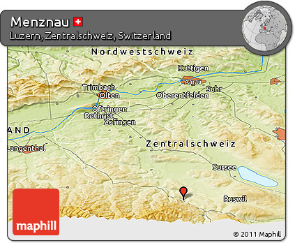 Physical Panoramic Map of Menznau