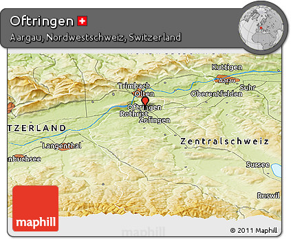 Physical Panoramic Map of Oftringen