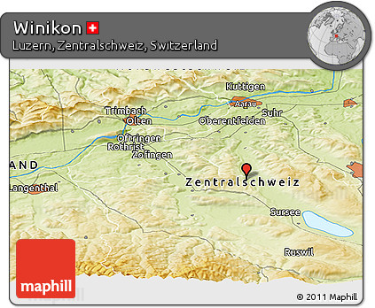 Physical Panoramic Map of Winikon