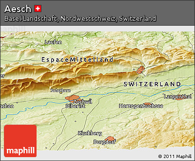 Physical Panoramic Map of Aesch