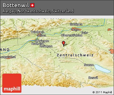 Physical Panoramic Map of Bottenwil