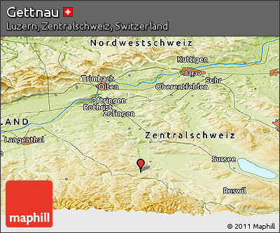Physical Panoramic Map of Gettnau