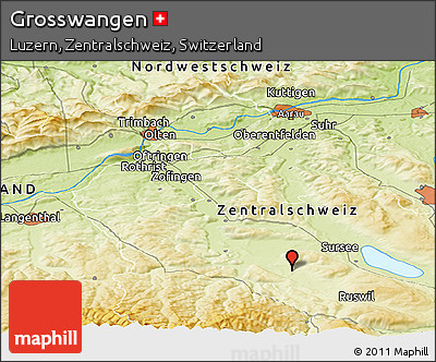 Physical Panoramic Map of Grosswangen