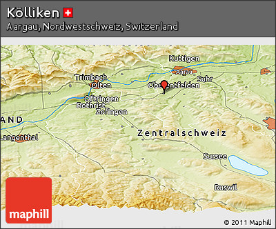 Physical Panoramic Map of Kölliken