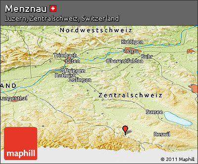 Physical Panoramic Map of Menznau