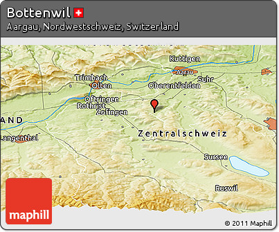 Physical Panoramic Map of Bottenwil