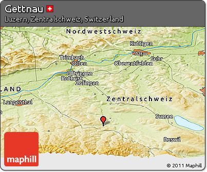 Physical Panoramic Map of Gettnau