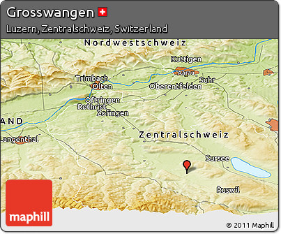 Physical Panoramic Map of Grosswangen