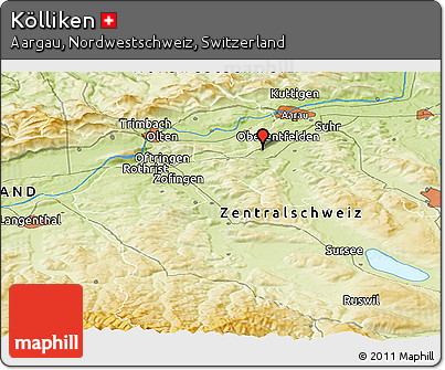 Physical Panoramic Map of Kölliken