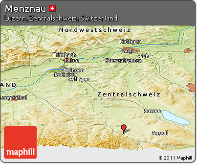 Physical Panoramic Map of Menznau