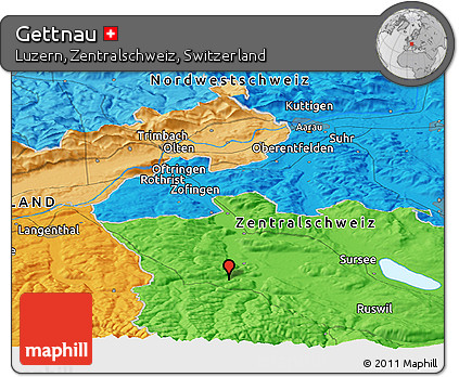 Political Panoramic Map of Gettnau