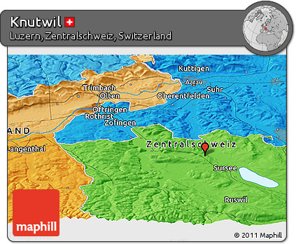 Political Panoramic Map of Knutwil