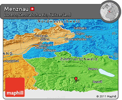 Political Panoramic Map of Menznau