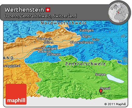 Political Panoramic Map of Werthenstein