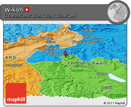 Political Panoramic Map of Wikon