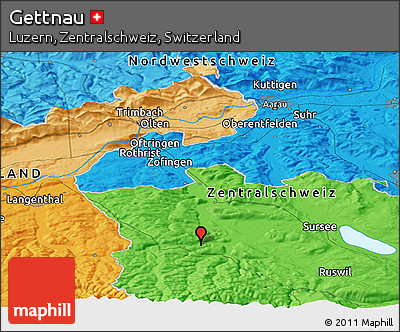 Political Panoramic Map of Gettnau