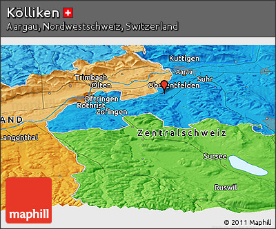 Political Panoramic Map of Kölliken