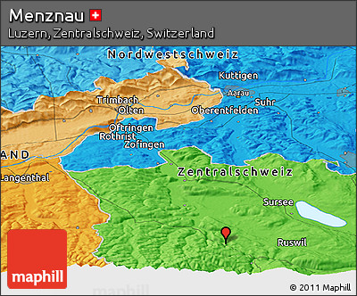 Political Panoramic Map of Menznau