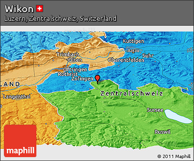 Political Panoramic Map of Wikon