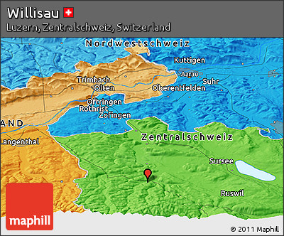 Political Panoramic Map of Willisau