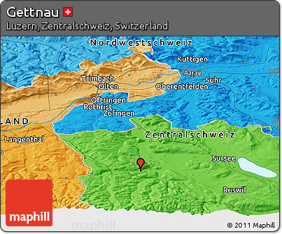 Political Panoramic Map of Gettnau