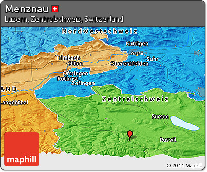 Political Panoramic Map of Menznau