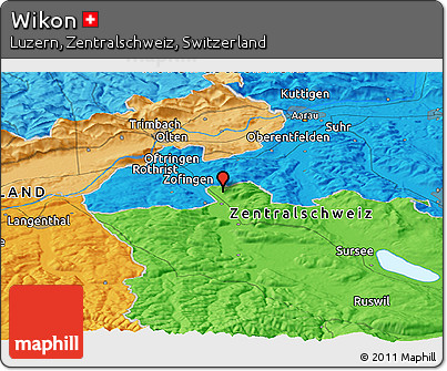 Political Panoramic Map of Wikon