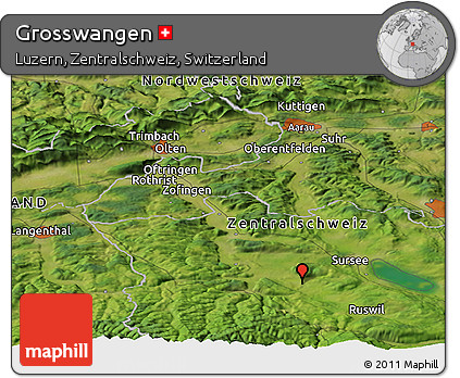 Satellite Panoramic Map of Grosswangen