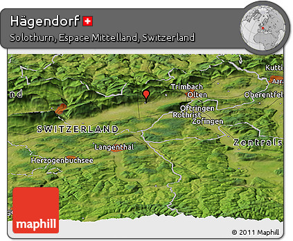 Satellite Panoramic Map of Hägendorf