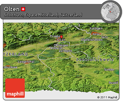 Satellite Panoramic Map of Olten