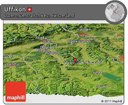 Satellite Panoramic Map of Uffikon