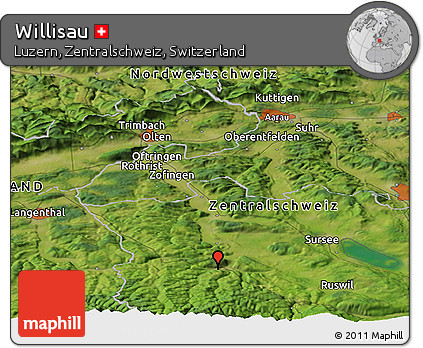 Satellite Panoramic Map of Willisau