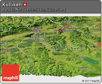 Satellite Panoramic Map of Kölliken
