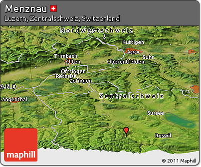Satellite Panoramic Map of Menznau