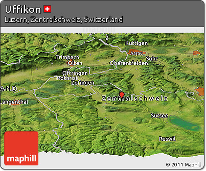 Satellite Panoramic Map of Uffikon
