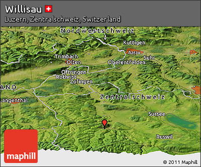 Satellite Panoramic Map of Willisau