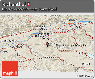 Shaded Relief Panoramic Map of Richenthal