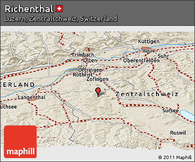 Shaded Relief Panoramic Map of Richenthal