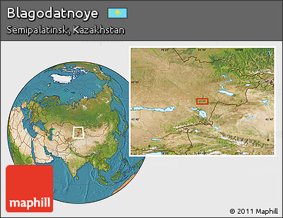 Satellite Location Map of Blagodatnoye