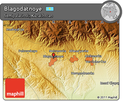 Physical Map of Blagodatnoye