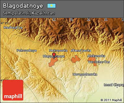Physical Map of Blagodatnoye