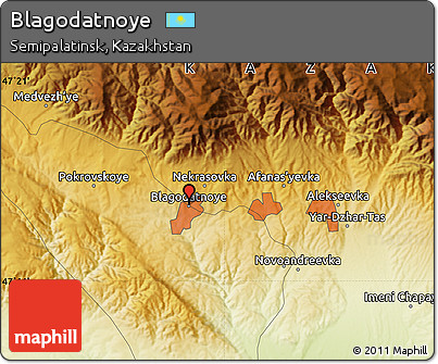 Physical Map of Blagodatnoye