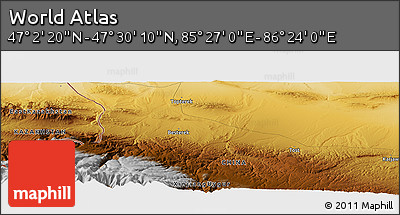 Physical Panoramic Map of the Area around 47° 16' 15" N, 85° 55' 30" E