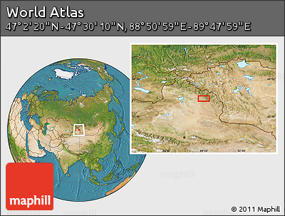 Satellite Location Map of the Area around 47° 16' 15" N, 89° 19' 29" E