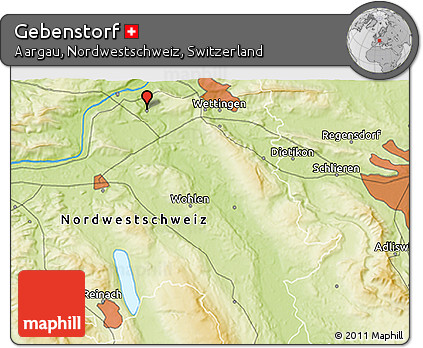 Physical 3D Map of Gebenstorf