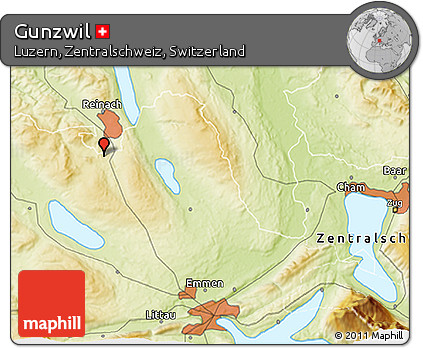 Physical 3D Map of Gunzwil